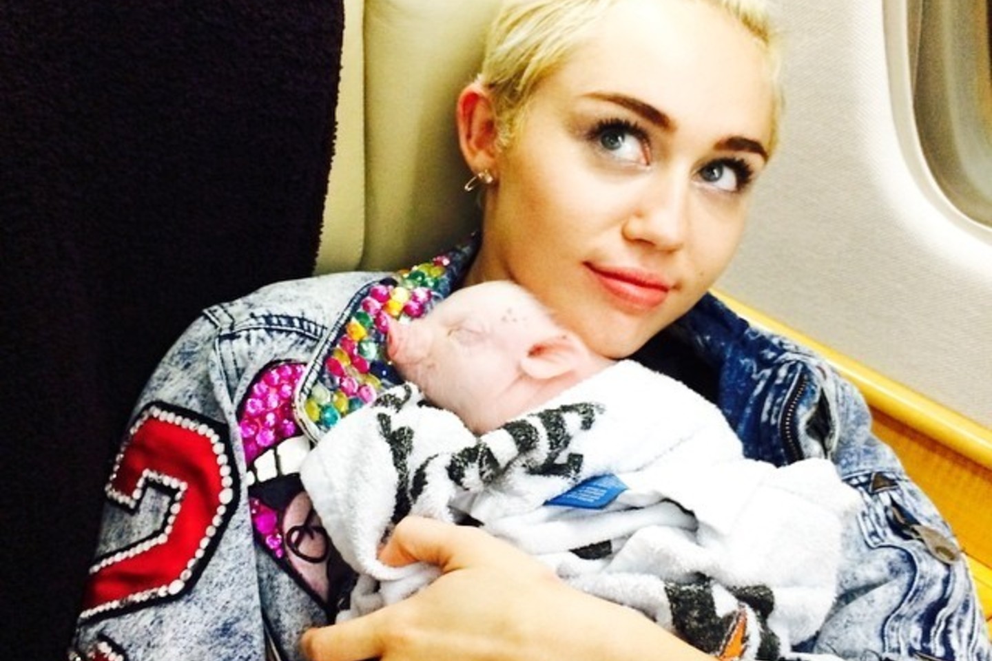 Miley Cyrus turi naują augintinį – paršelį Bubba Sue<br>„Instagram" nuotr.
