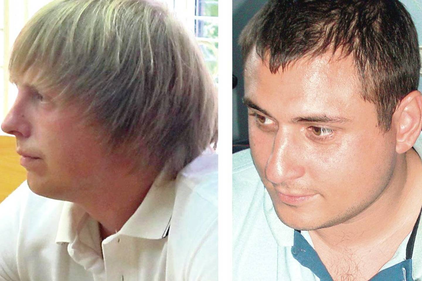 Kretingiškis A.Vinogradovas (kairėje) neigia nužudęs bendraamžį T.Paulauską, su kuriuo dirbo laive „Rio Ekuku“.