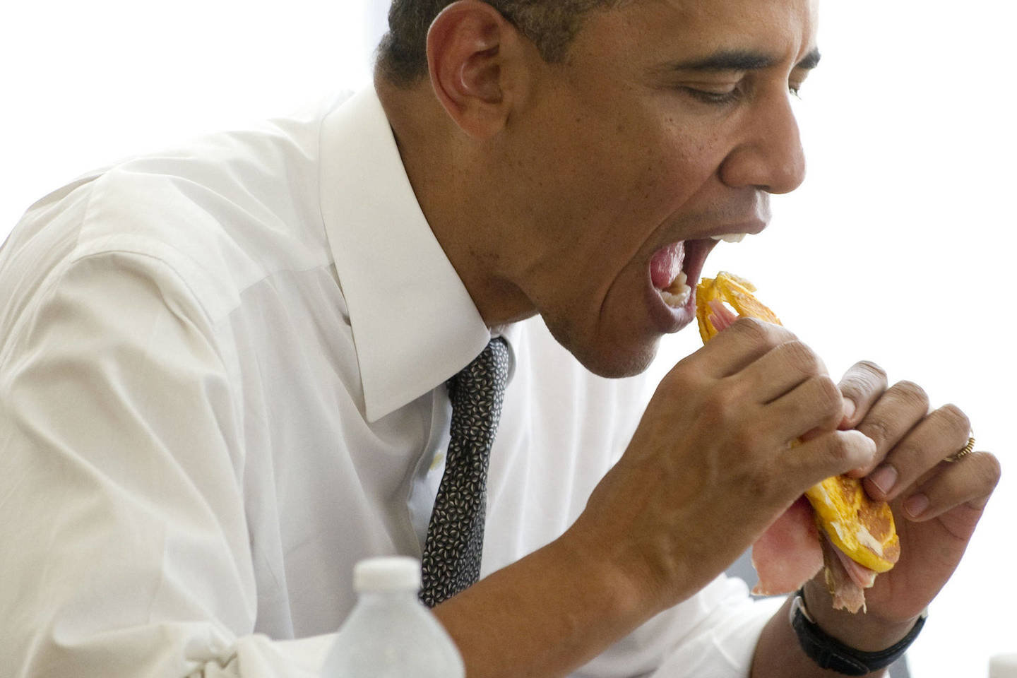 B.Obama nėra itin išrankus maistui.<br>AFP/Scanpix nuotr.