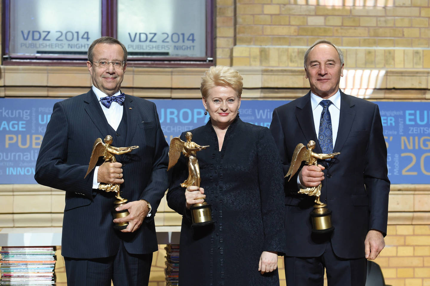 Latvijos prezidentas A.Bėrzinis (kairėje), D.Grybauskaitė ir Estijos prezidentas T.H.Ilvesas.