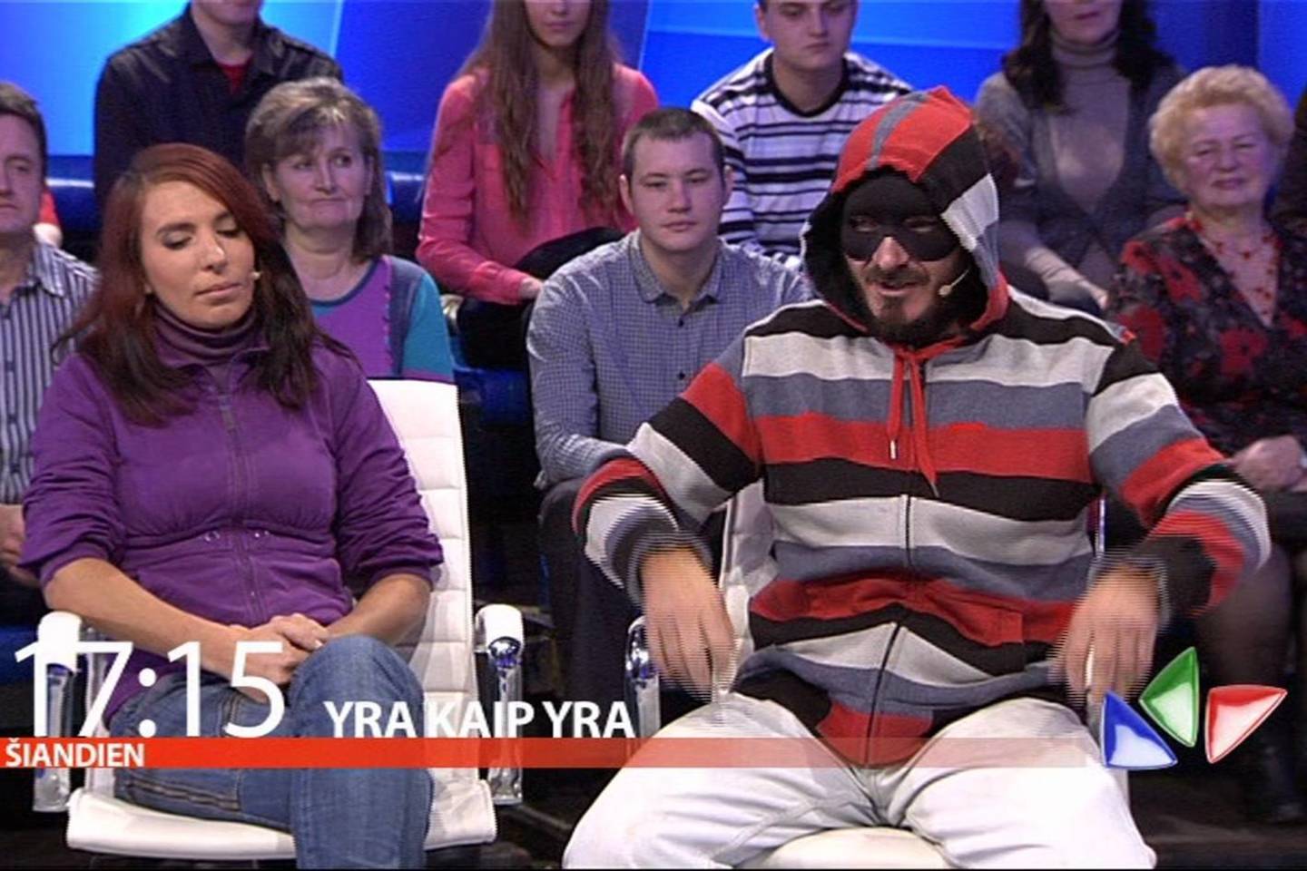 Vienas laidos svečių - suteneris.