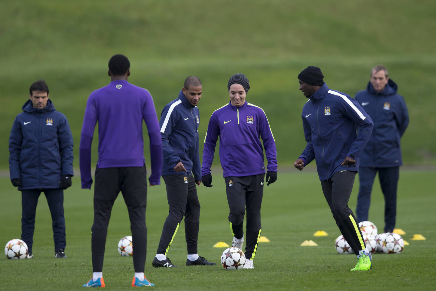 „Manchester City“ ekipos treniruotė.