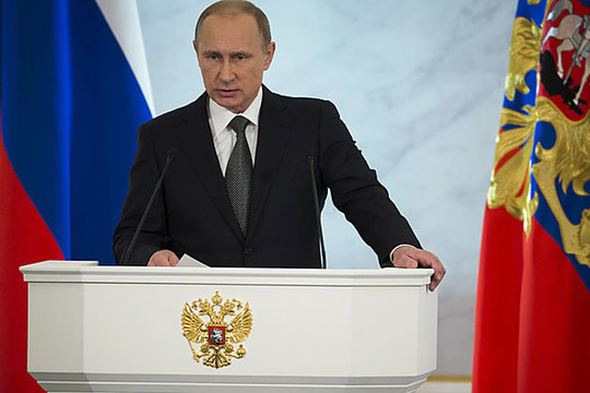 V. Putinas metiniame pranešime gynė Rusijos užsienio politiką