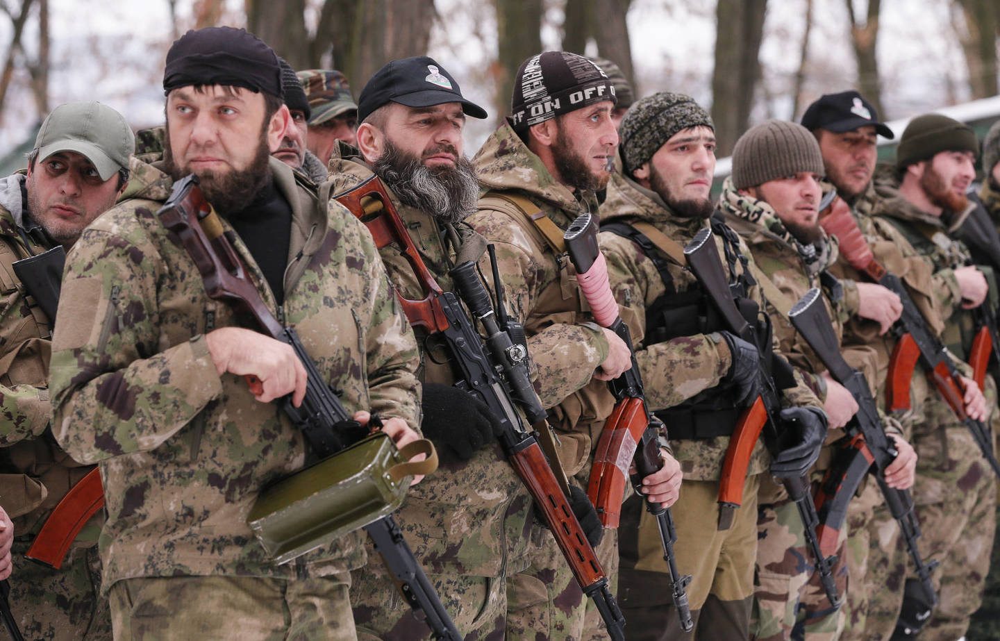 Pietryčių Ukrainos separatistų pusėje kaunasi šimtai čečėnų.<br>Reuters/Scanpix nuotr.