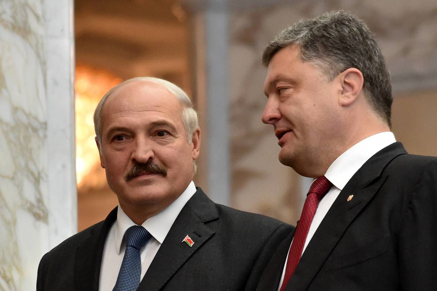 Aliaksandras Lukašenka sekmadienį lankosi Kijeve vildamasis atgaivinti įstrigusias Ukrainos taikos derybas.
