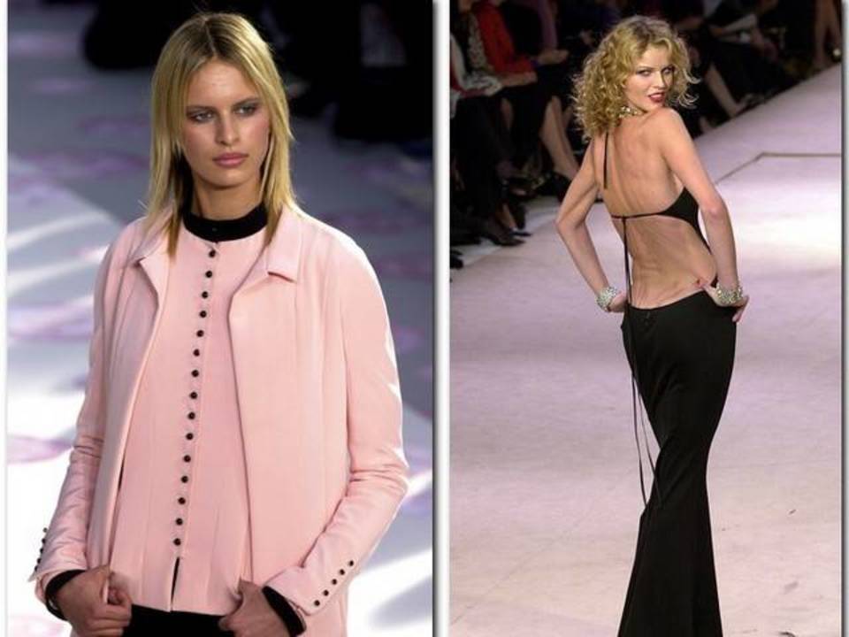 „Chanel" ir "Emanuel Ungaro" mados namų 2002-ųjų aukštosios mados pavasario ir vasaros modeliai.<br>AP/„Reuters" nuotr.