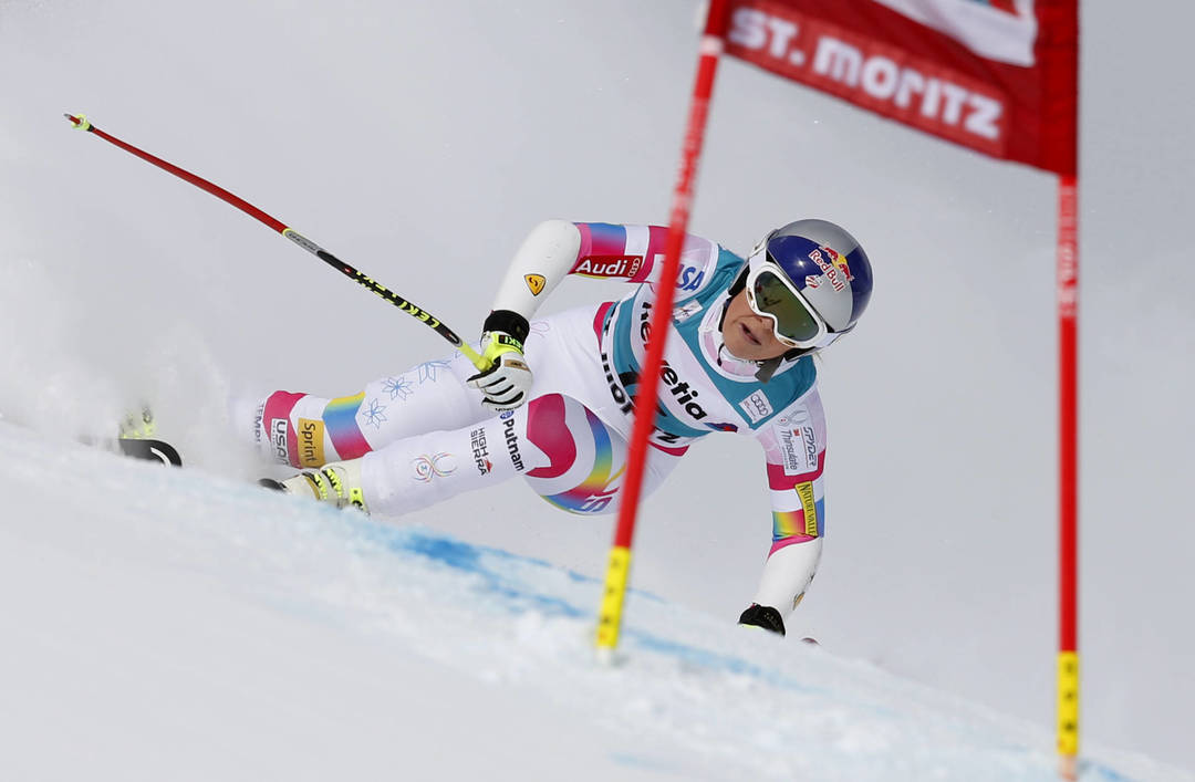 Šį sezoną L.Vonn yra kalnų slidinėjimo planetos taurės varžybų didžiausiojo slalomo rungties lyderė.<br>AP nuotr.