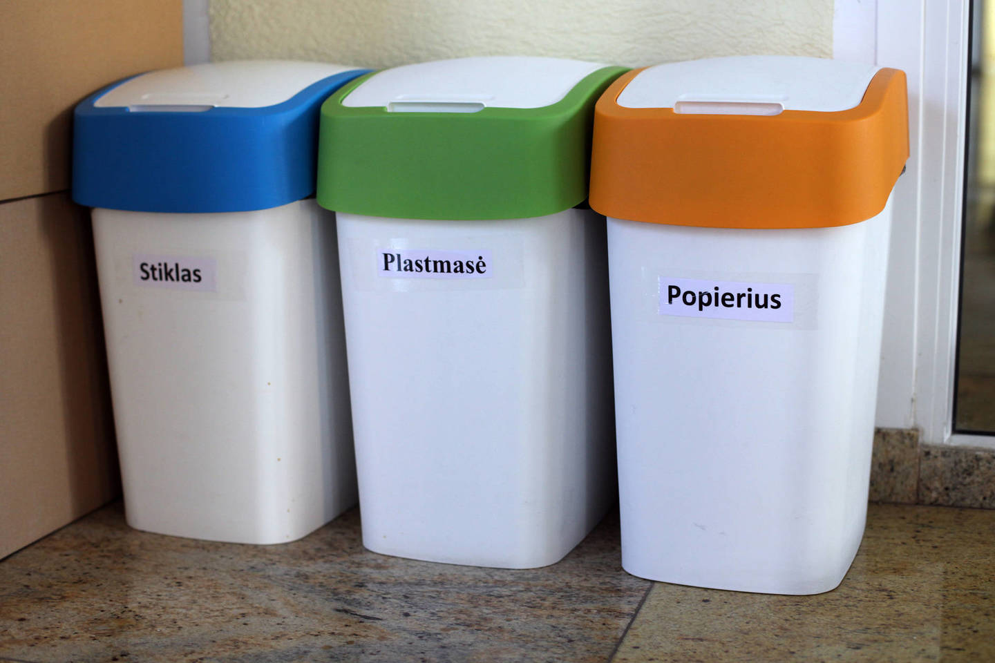 Ekomiestelyje buvo daug dėmesio skiriama ir atliekų rūšiavimo svarbai: pristatyti rūšiavimo konteineriai, papasakota, kokioms atliekoms jie skirti<br>V.Balkūno nuotr.