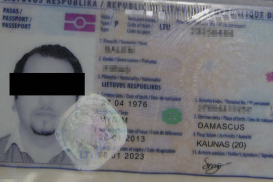 Vilniuje su padirbtu Lietuvos pasu įkliuvo Sirijos pilietis