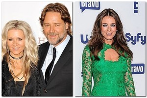 Seksualiajai Elizabeth Hurley – bučinys iš Russello Crowe