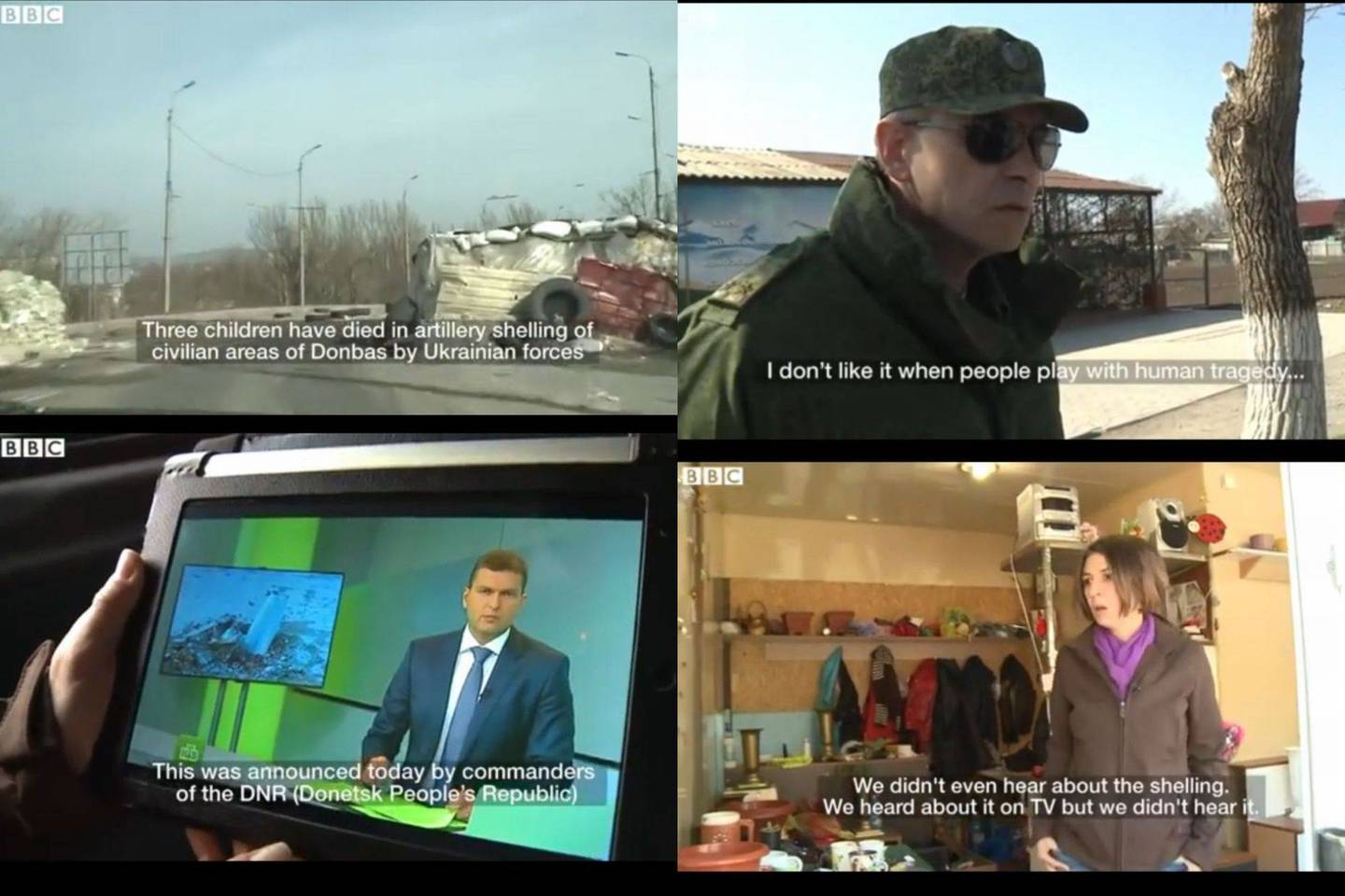 BBC žurnalistė Natalia Antelava privertė Rusijos televizijos atstovus pripažinti melą.