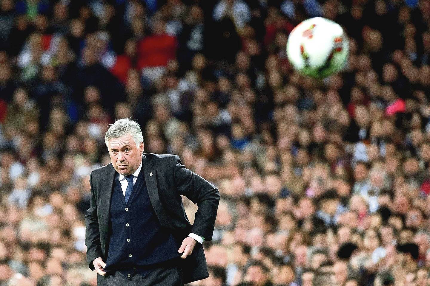 Sunervinti trenerį C.Ancelotti sunku: italas išlieka ramus ir kai į jį skrieja kamuolys, ir kai į jį sminga kritikos strėlės.