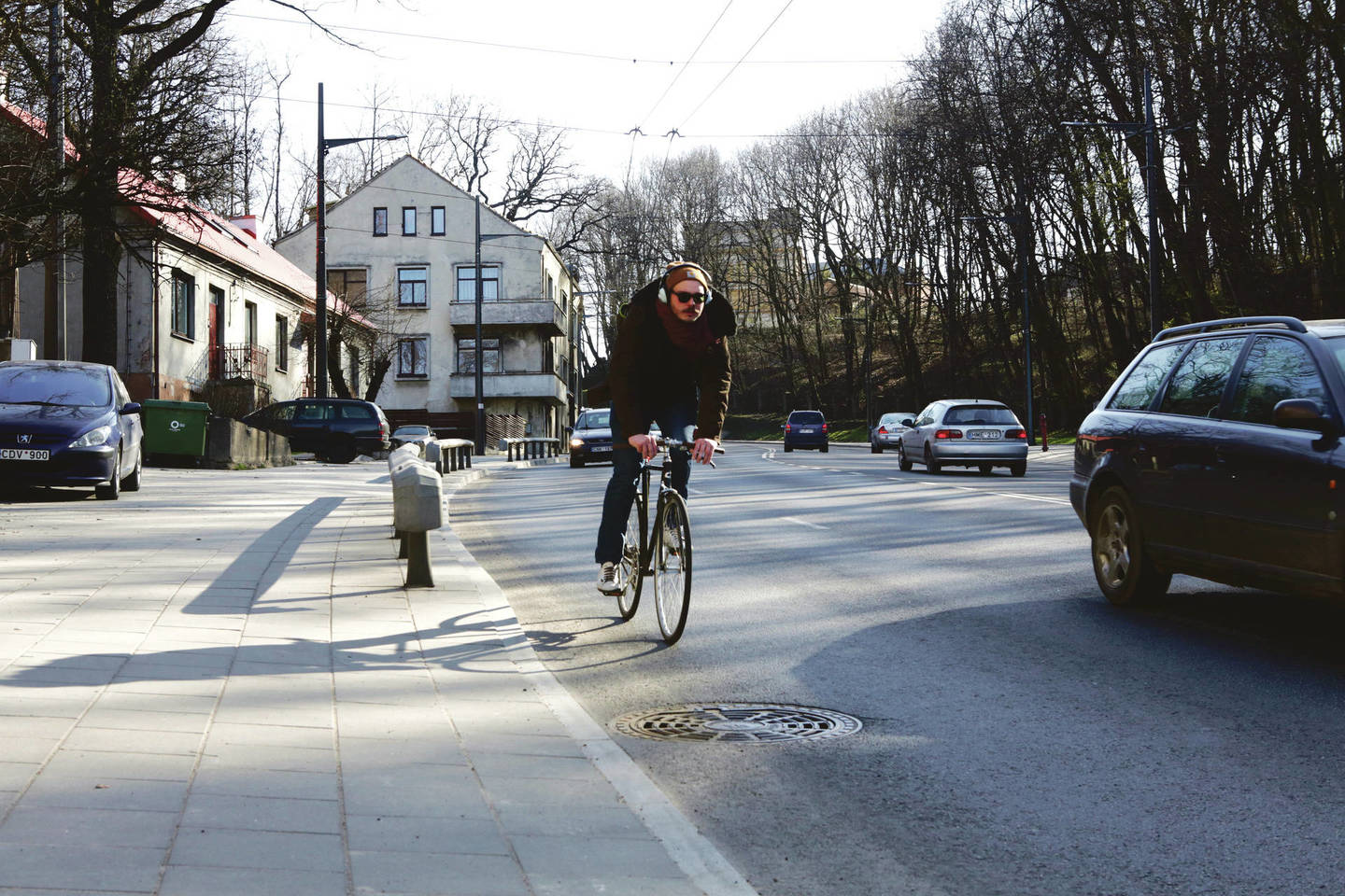 Specialistų teigimu, važiuojant Parodos gatvės nuokalne dviračio greitis kartais gali prilygti automobiliui.