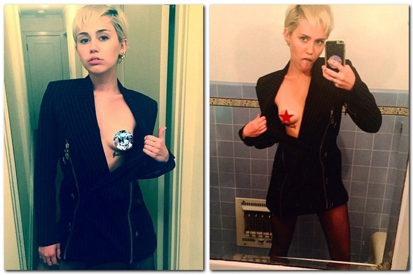 Mosuoti nuogomis krūtimis Miley Cyrus – vienas malonumas.<br>„Instagram“ nuotr.