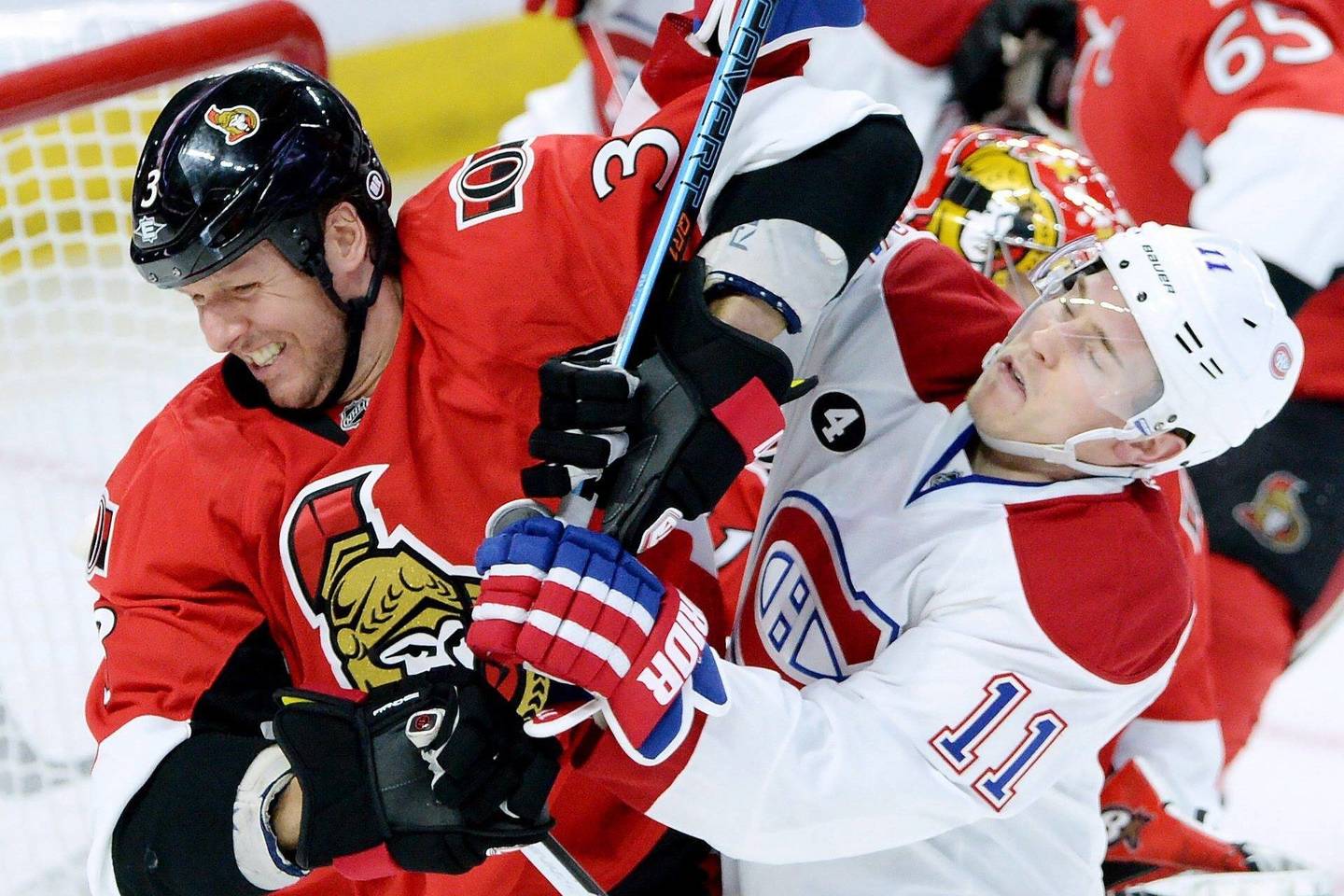 „Canadiens“ ir „Senators“ mačas.<br>AP nuotr.
