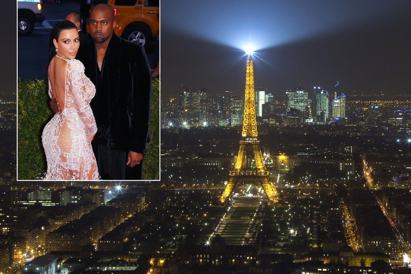 Reperis Kanye Westas savo ir Kim Kardashian vestuvių metinių proga ketina išsinuomoti Eifelio bokštą.<br>„Scanpix“ nuotr.
