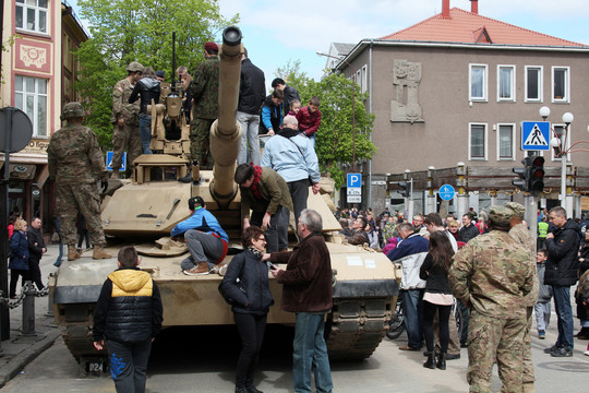 Daugiausia dėmesio sulaukė vienas moderniausių pasaulyje tankas „Abrams“.<br>R.Vitkaus nuotr.