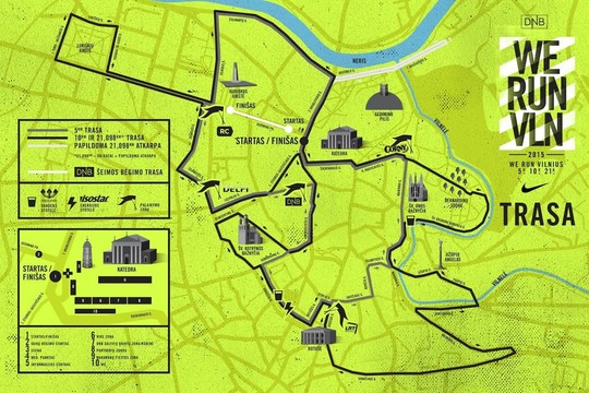 Sekmadienį dėl bėgikų bus uždarytas visas Vilniaus centras