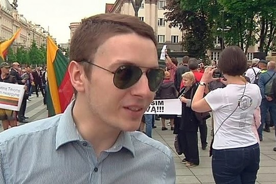 Vilniaus centre protestavo prieš šauktinių kariuomenę