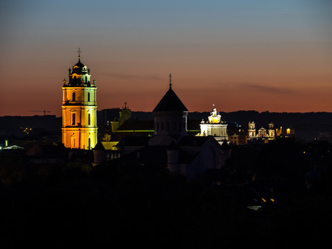 Nuostabus Vilniaus vaizdas naktį.<br>V.Ščiavinsko nuotr.