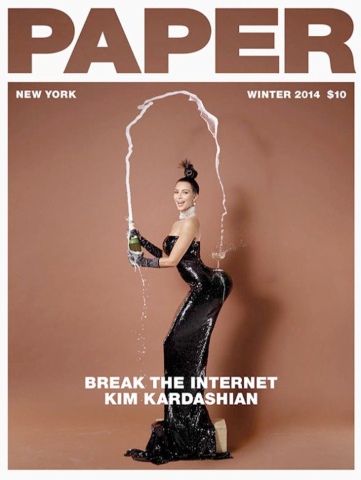 Skandalingasis žurnalo viršelis su Kim Kardashian.<br>„Paper“ nuotr.
