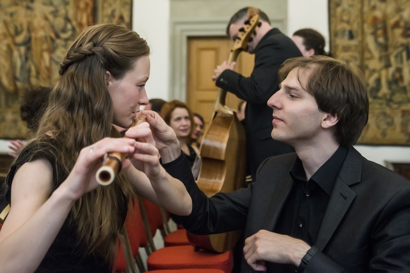 Vroclavo baroko orkestro muzikantai grojo istoriniais instrumentais.<br>D.Matvejevo nuotr.