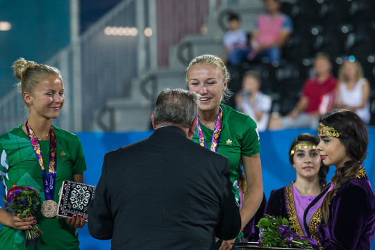 Baku I.Dumbauskaitė ir M.Povilaitytė iškovojo Europos žaidynių bronzą.<br>V.Dranginio nuotr.