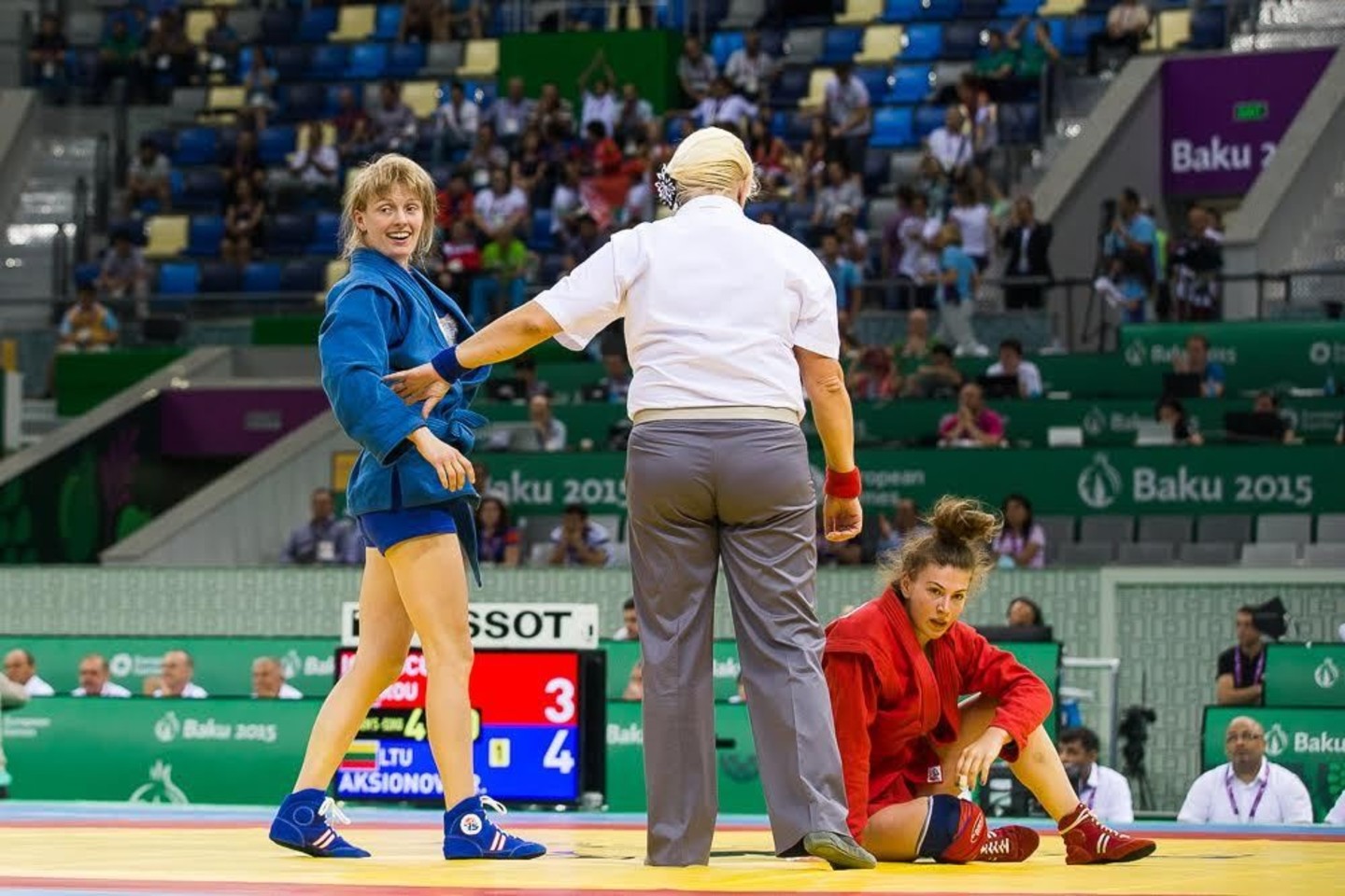 R.Aksionova Europos žaidynėse Baku laimėjo bronzos medalį sambo varžybose.<br>V.Dranginio/LTOK nuotr.