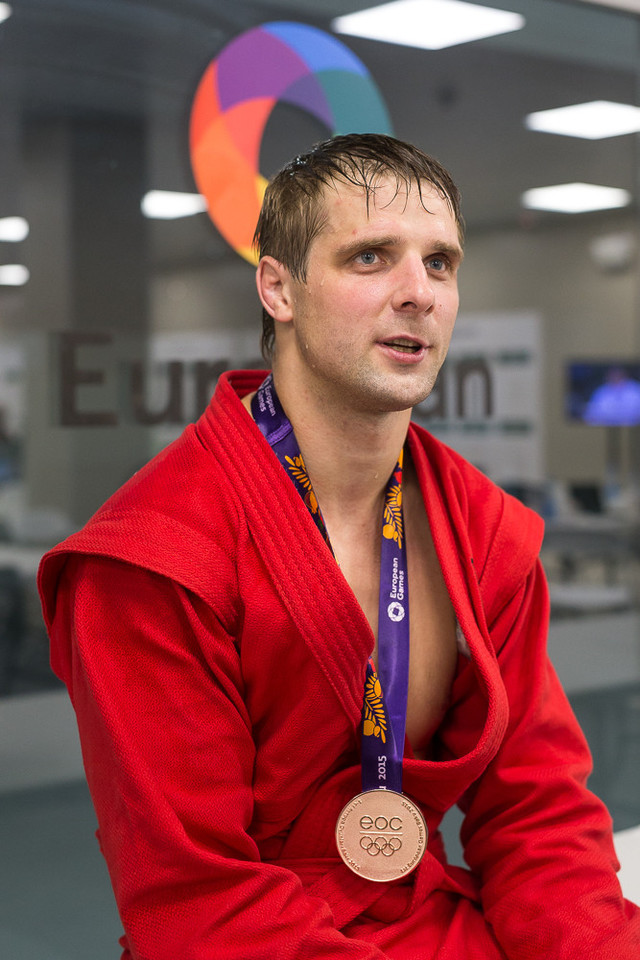 Europos žaidynėse R.Matukas iškovojo bronzą sambo varžybose.<br>V.Dranginio/LTOK nuotr.