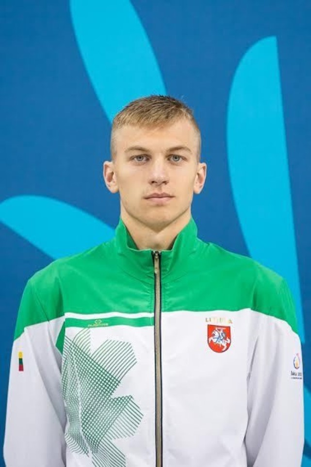 Europos žaidynėse Baku A.Šidlauskas plaukimo 100 m krūtine rungtyje iškovojo sidabrą.<br>V.Dranginio/LTOK nuotr.