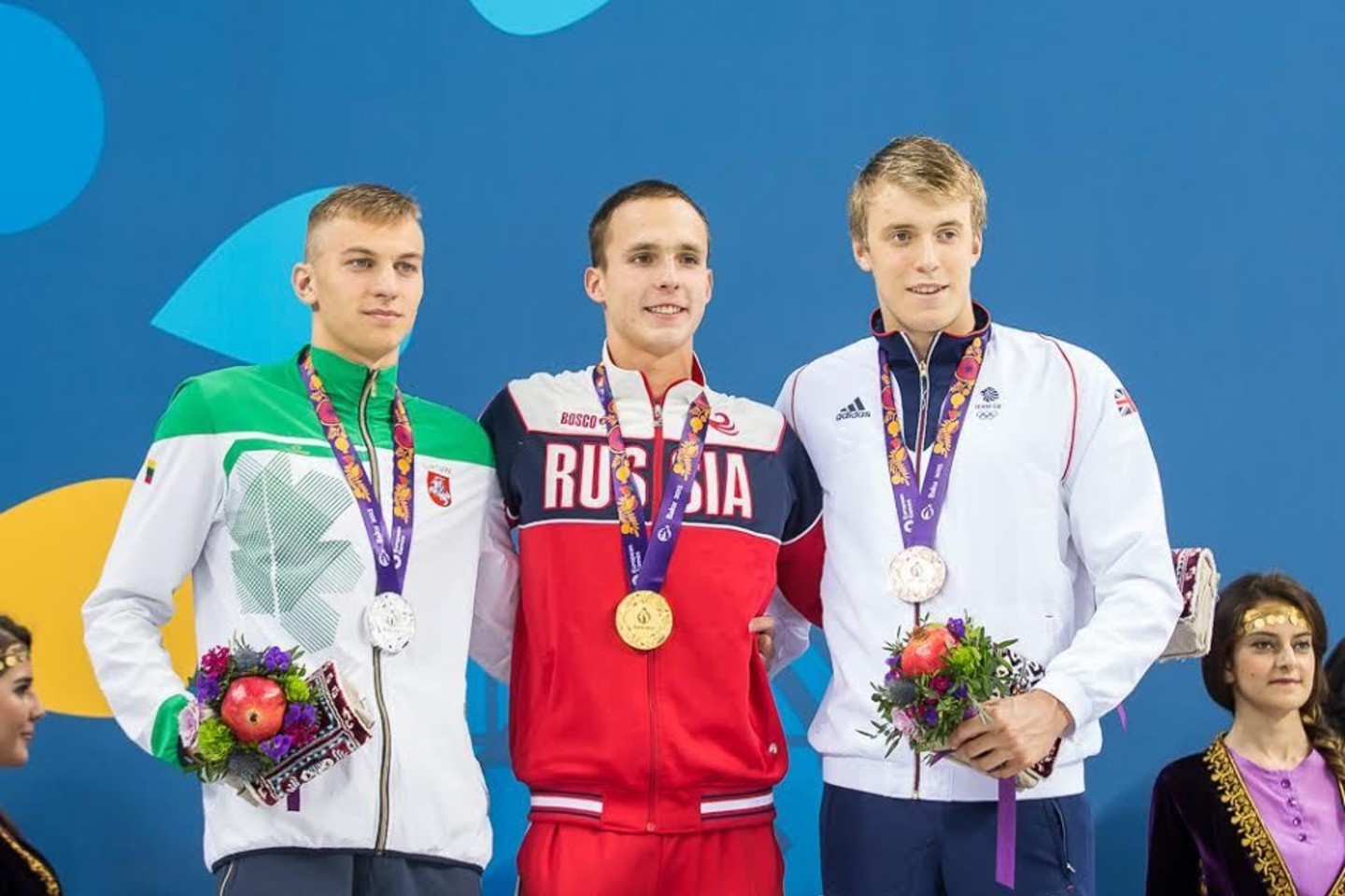 Europos žaidynėse Baku A.Šidlauskas plaukimo 100 m krūtine rungtyje iškovojo sidabrą.<br>V.Dranginio/LTOK nuotr.