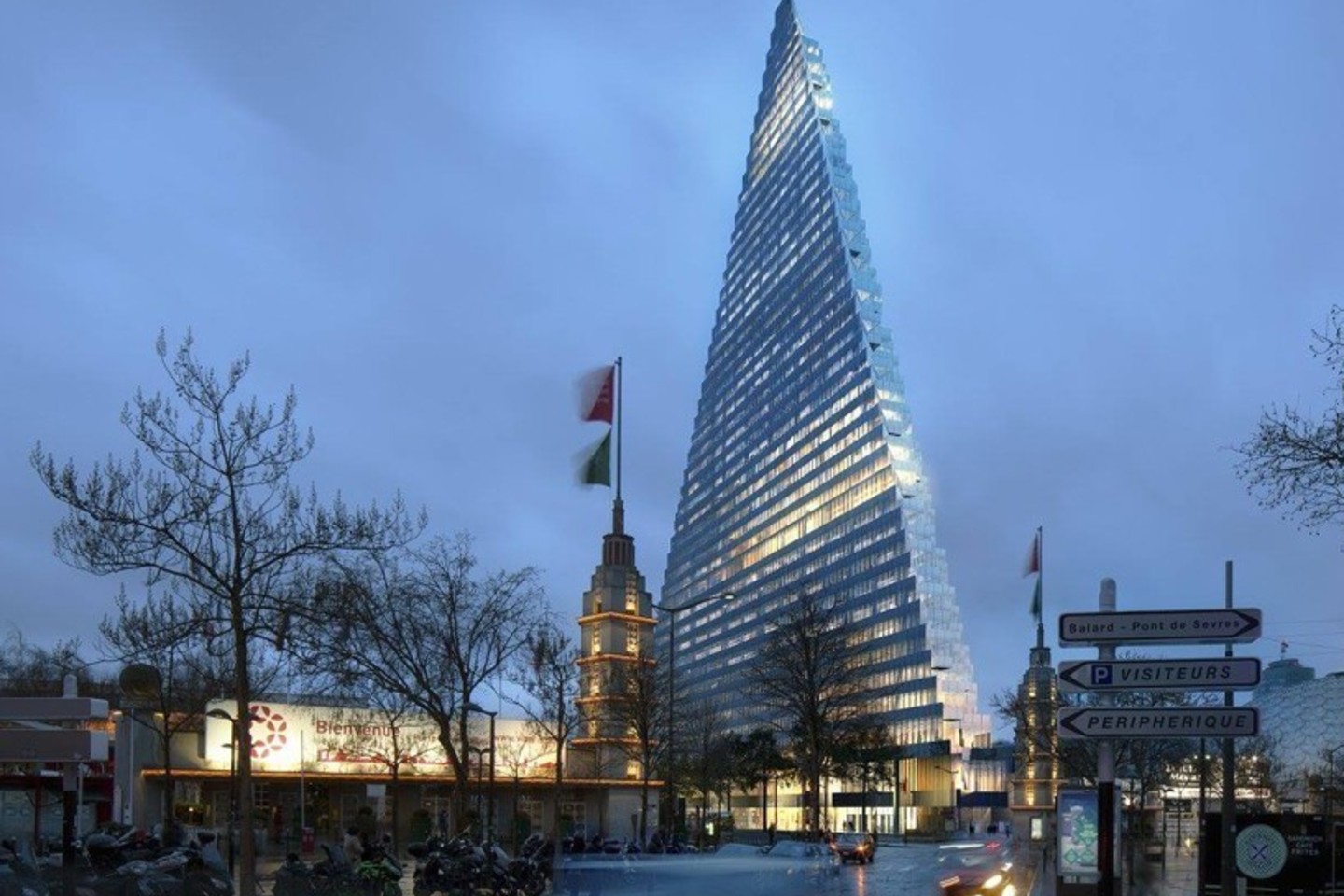 Įtikinti Paryžiaus valdžią leisti statyti šį dangoraižį prireikė 6,5 metų.<br>Herzog &amp; de Meuron (archdaily.com) nuotr.