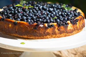 Tiesiog tobulas varškės, maskarponės ir mėlynių pyragas pagal N. Degutienės receptą