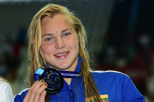 R.Meilutytė iškovojo sidabro medalį.<br>AFP/Scanpix nuotr.