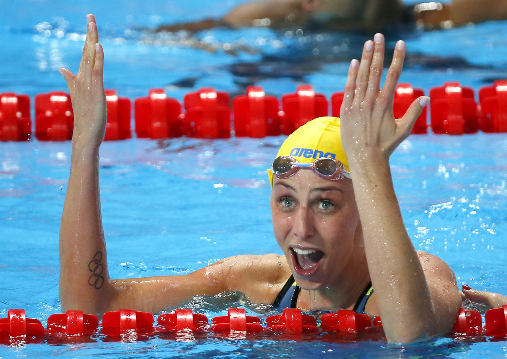Čempione tapusios švedės J.Johansson reakcija.<br>Reuters/Scanpix nuotr.