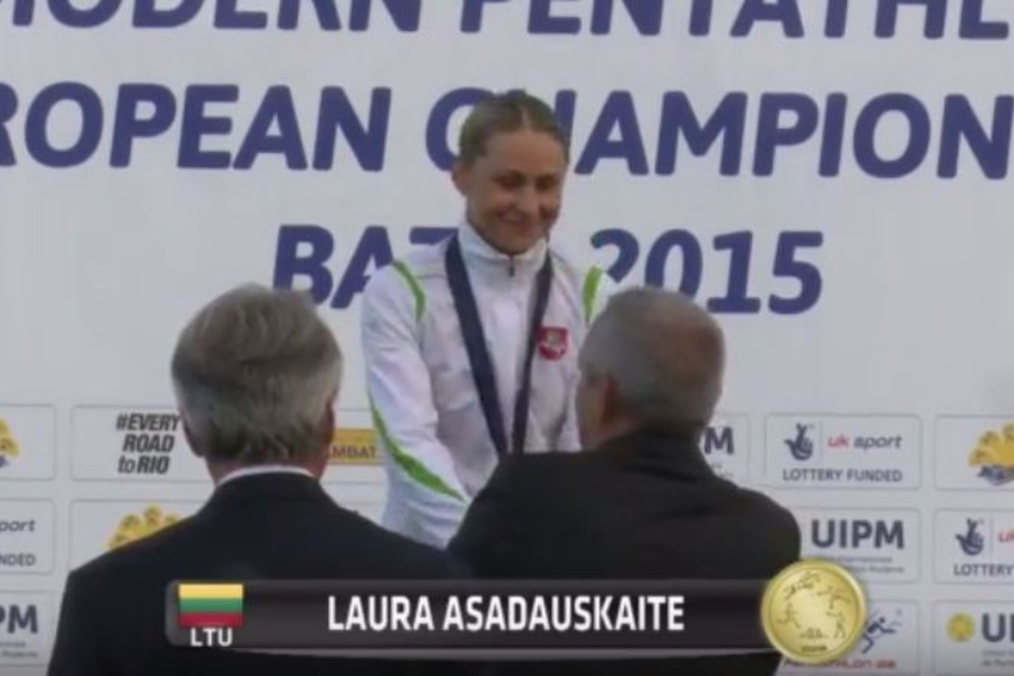 L.Asdauskaitė-Zadneprovskienė Europos čempionato auksą išplėšė paskutinėje rungtyje.<br>Video stop kadras