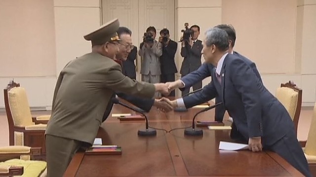 Šiaurės ir Pietų Korėjos lyderiai išsprendė santykių krizę