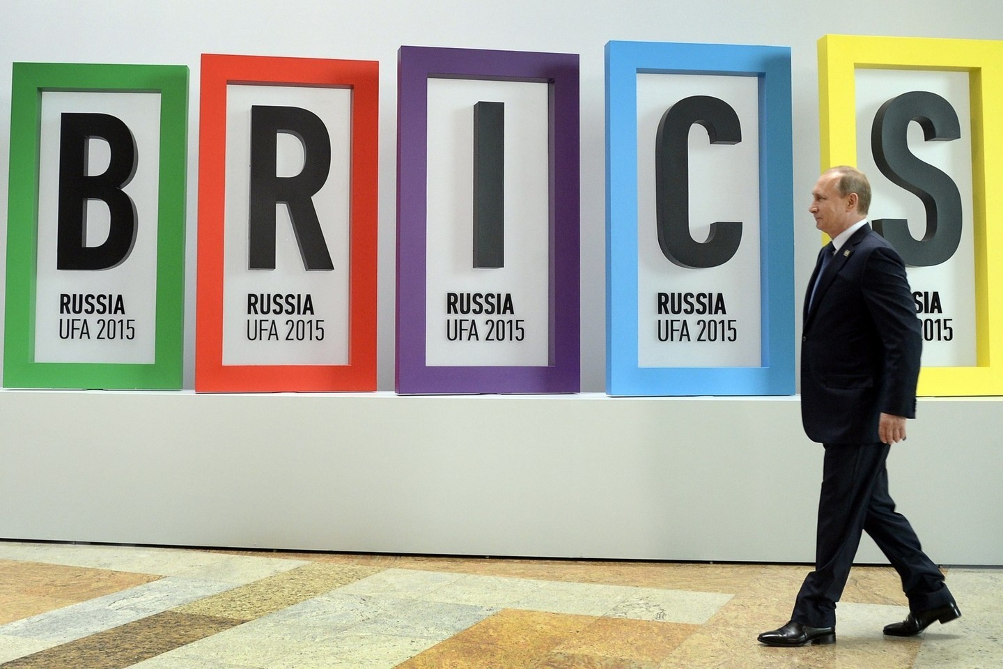 Rusijos prezidentas Vladimiras Putinas šiųmetiniame BRICS susitikime.<br>AFP/“Scanpix“ nuotr.