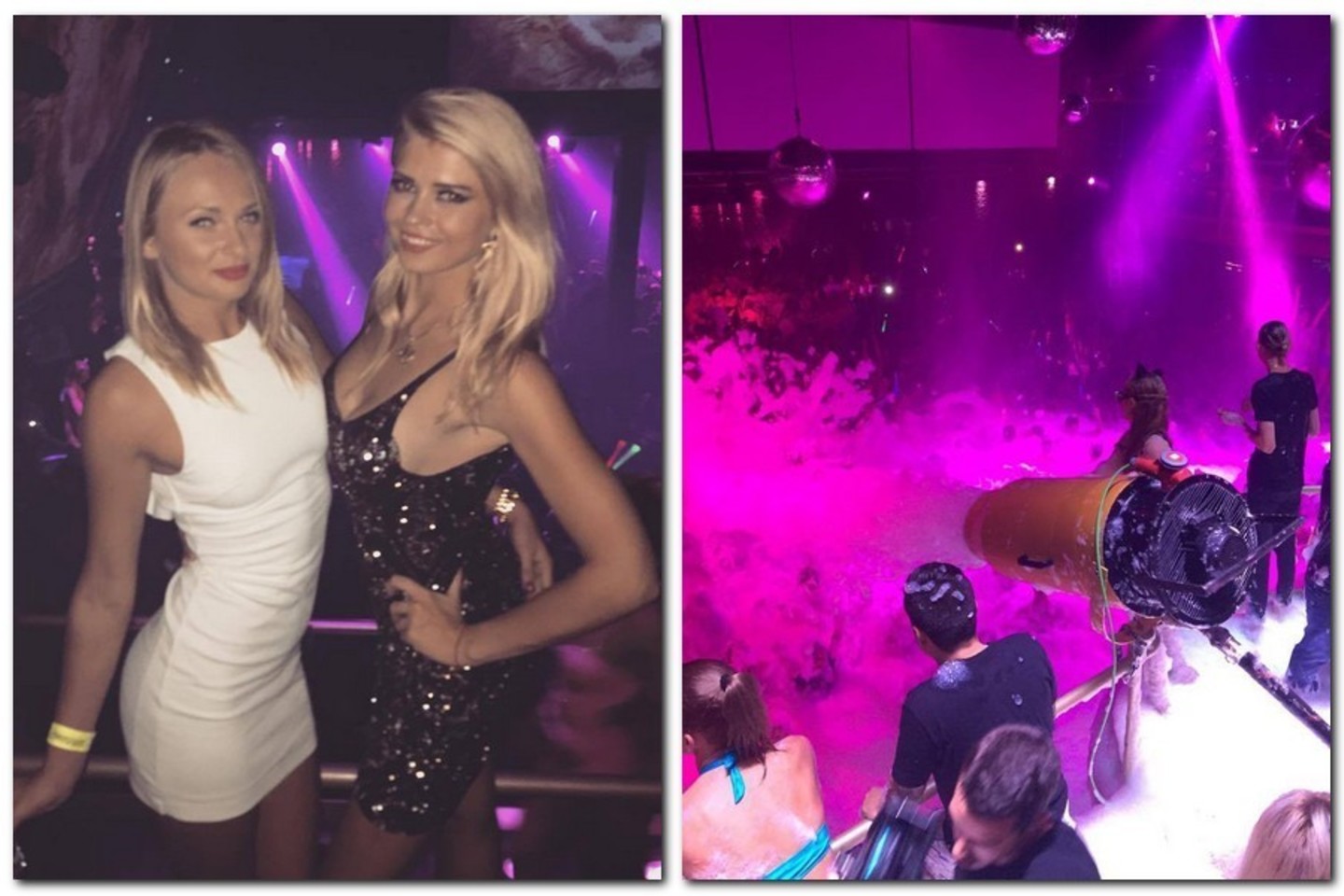 Modelis Jolanta Leonavičiūtė (dešinėje) su drauge ir Paris Hilton putų šou.