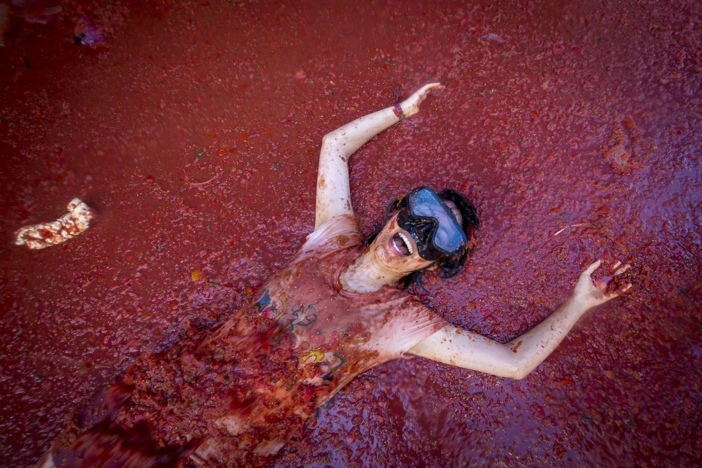 Šventei buvo atvežta apie 150 tonų pomidorų.<br>AFP/Scanpix nuotr.