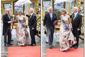 Pliaupiant lietui karalienė Maxima išlaikė aristokratišką didybę