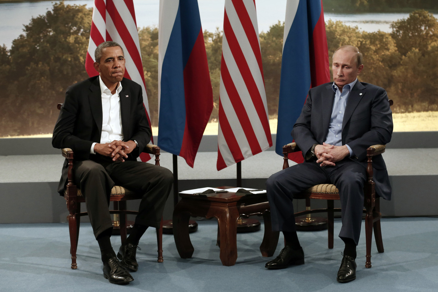 V. Putinas su B. Obama paskutinįkart buvo susitikę 2014 metais.<br>Reuters nuotr.
