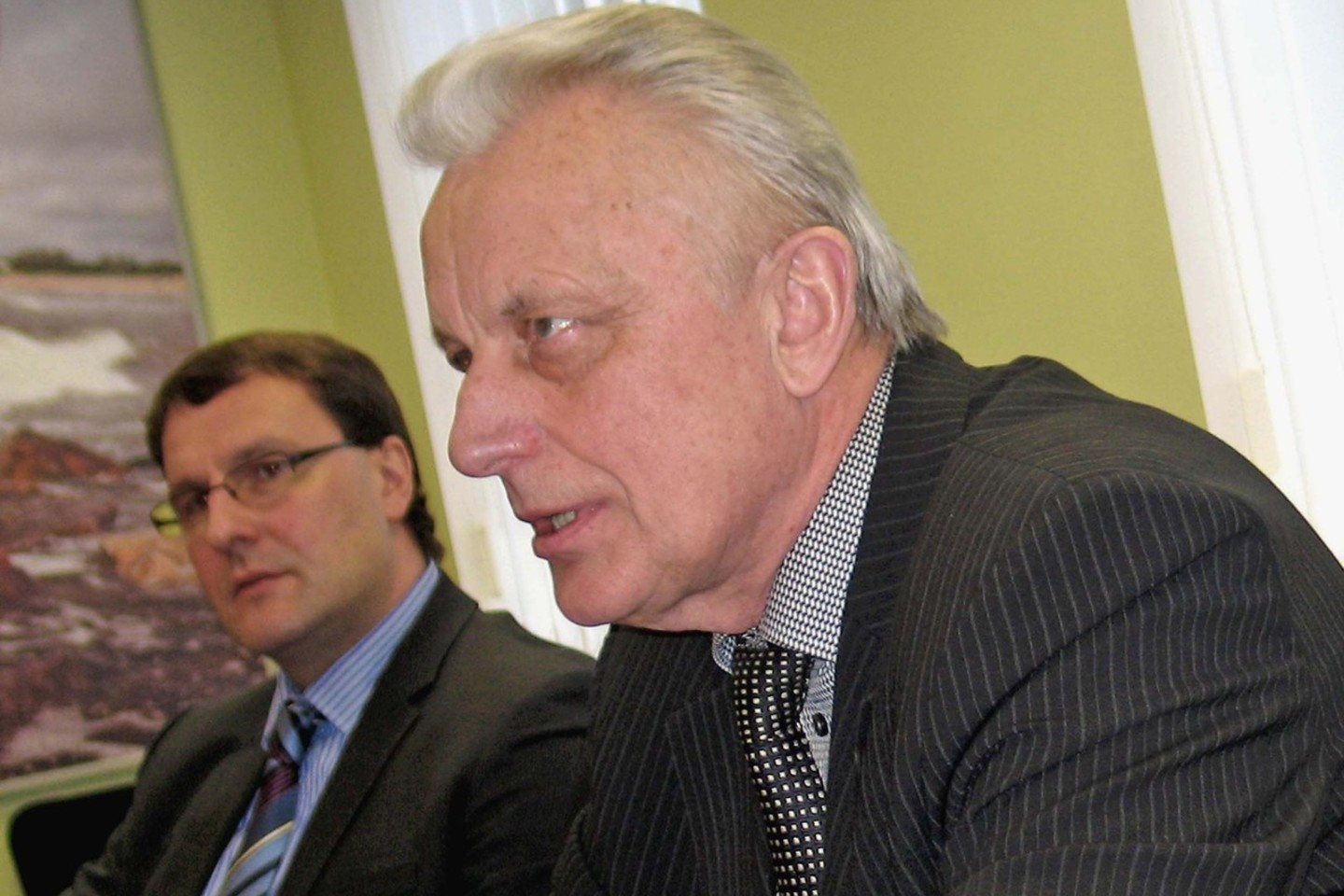 Buvę „Klaipėdos naftos“ vadovai J.Aušra ir R.Milvydas (kairėje).<br>G.Pilaičio nuotr.