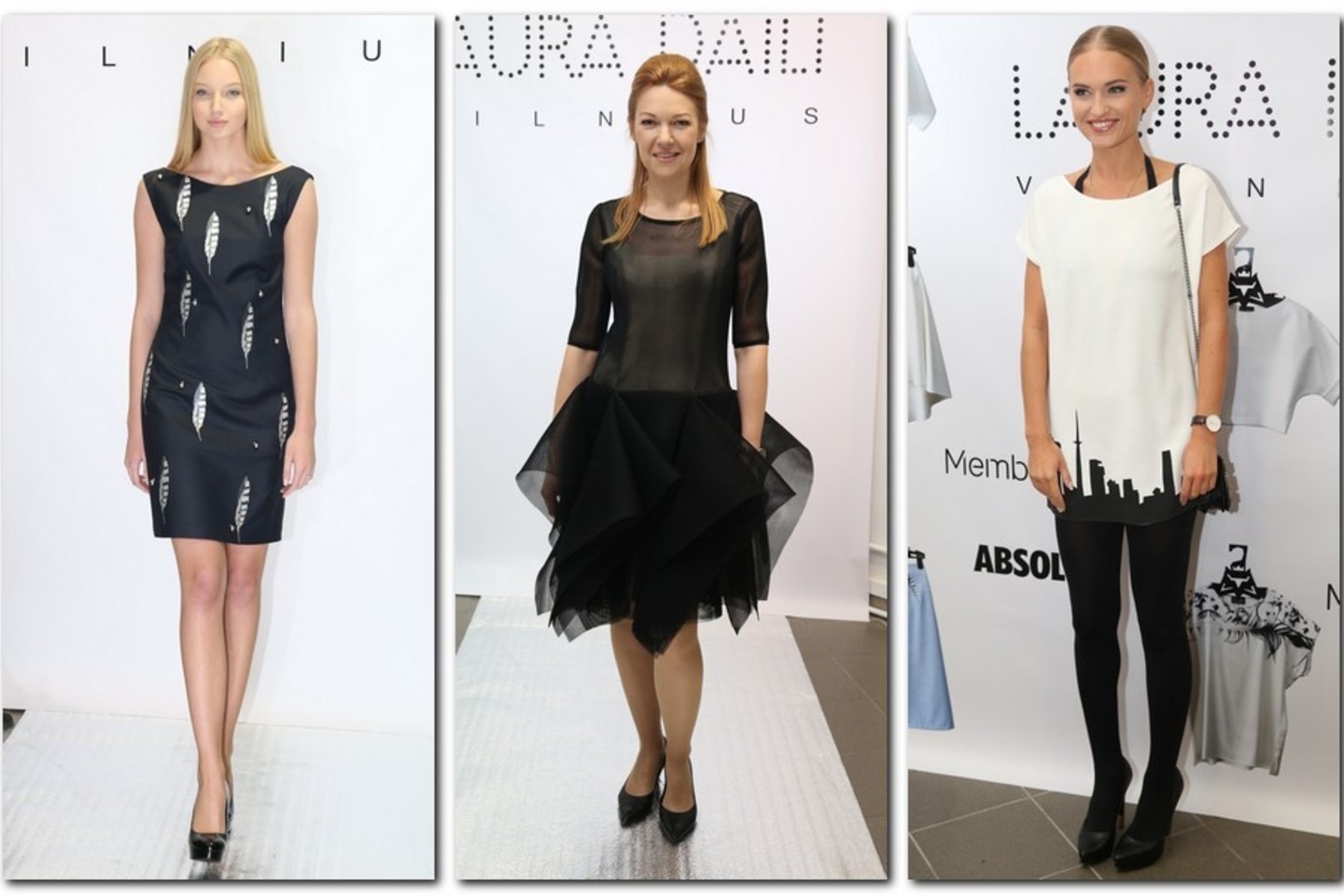 Iš kairės: Karolina Toleikytė („Laura Daili Vilnius“ modelis), Laura Dailidėnienė, Gintarė Gurevičiūtė.