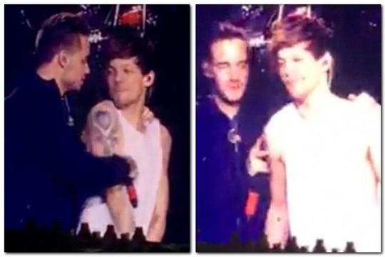 Grupės „One Direction“ nariai susistumdė ant scenos