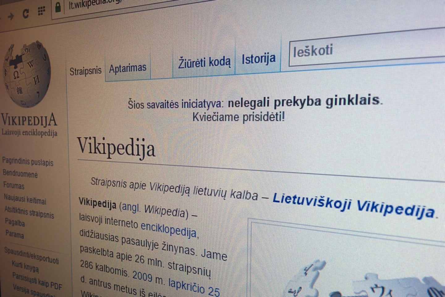 Susidaro įspūdis, kad „Vikipedija“ skatina vartotojus prisidėti prie nelegalios prekybos ginklais.<br>G.Gasiulio nuotr.