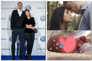 Krepšininkas M. Katelynas su žmona Ugne jau sūpuoja dukrelę