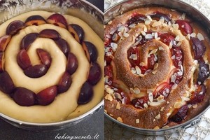 Nuodėmingai skaniam savaitgaliui: pyragas su varške ir slyvomis