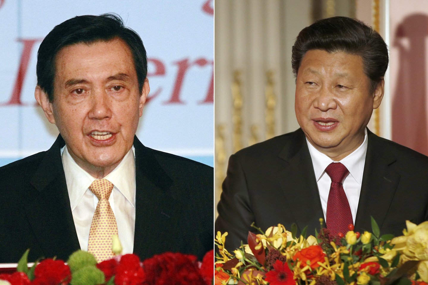 Taivano lyderis Ma Ying-jeou ir Kinijos prezidentas Xi Jinpingas.
