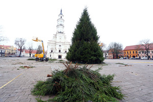 Kaunas jau regi Kalėdų eglės skaras